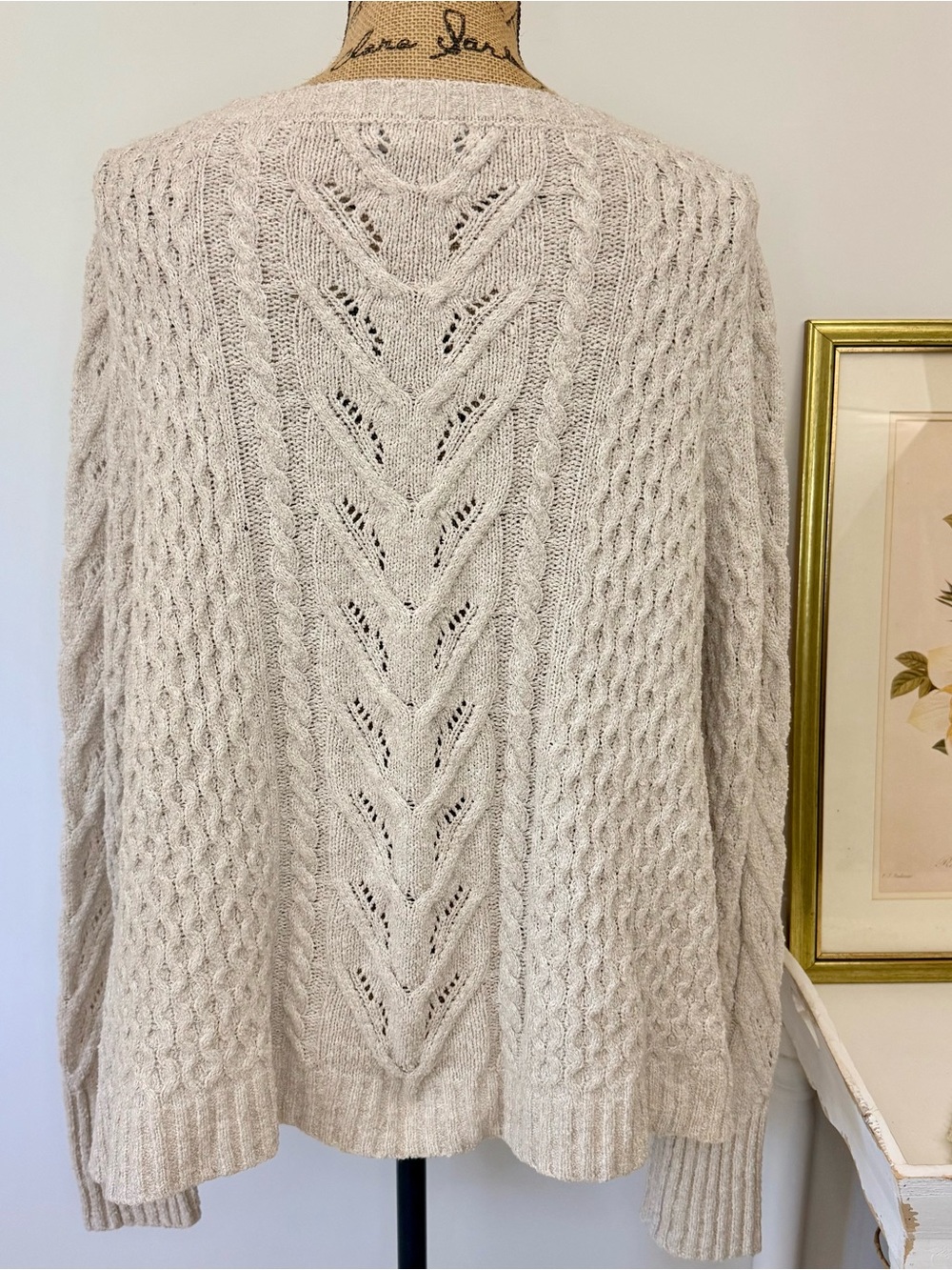 Peruvian Connection Oatmeal Pima Cotton Sweater XL - Picture 6 of 10